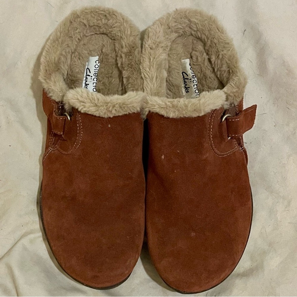 Clark's Roseville Suede Leather Clog Size 8